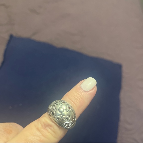 Sterling silver vintage Texture Dome Ring Size 6.5 - Picture 2 of 5